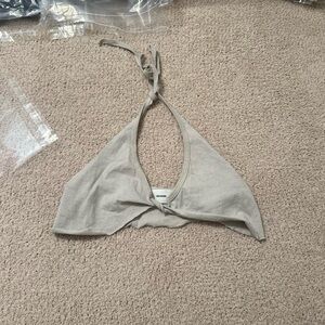 Joah Brown Light Cream Halter Top